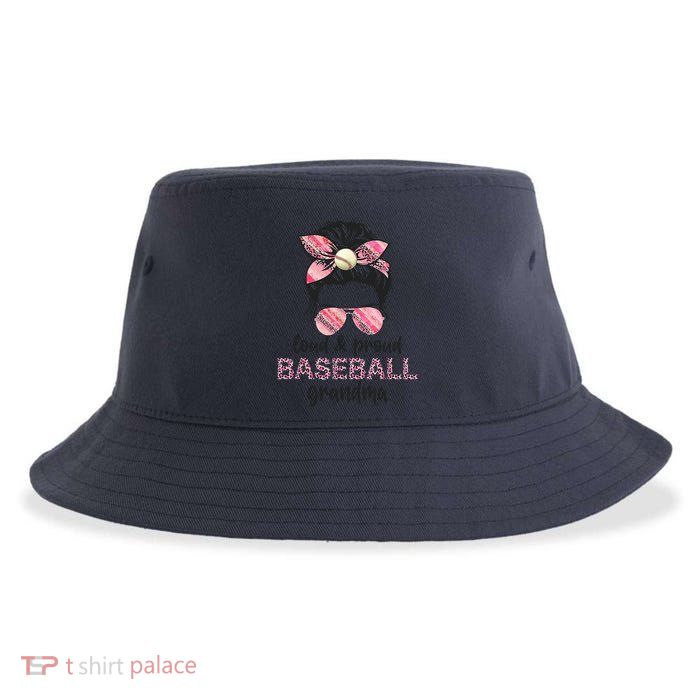 Loud Proud BaseBall Grandma Life Messy Bun Leopard Game Day Sustainable Bucket Hat