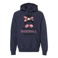 Loud Proud BaseBall Grandma Life Messy Bun Leopard Game Day Premium Hoodie