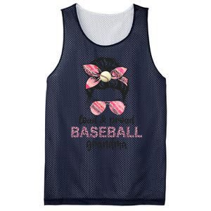 Loud Proud BaseBall Grandma Life Messy Bun Leopard Game Day Mesh Reversible Basketball Jersey Tank