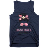 Loud Proud BaseBall Grandma Life Messy Bun Leopard Game Day Tank Top