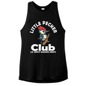 Little Pecker Club Lil Gents Making Dents Funny Woodpecker Ladies PosiCharge Tri-Blend Wicking Tank