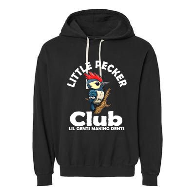 Little Pecker Club Lil Gents Making Dents Funny Woodpecker Garment-Dyed Fleece Hoodie