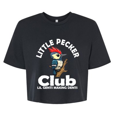 Little Pecker Club Lil Gents Making Dents Funny Woodpecker Bella+Canvas Jersey Crop Tee