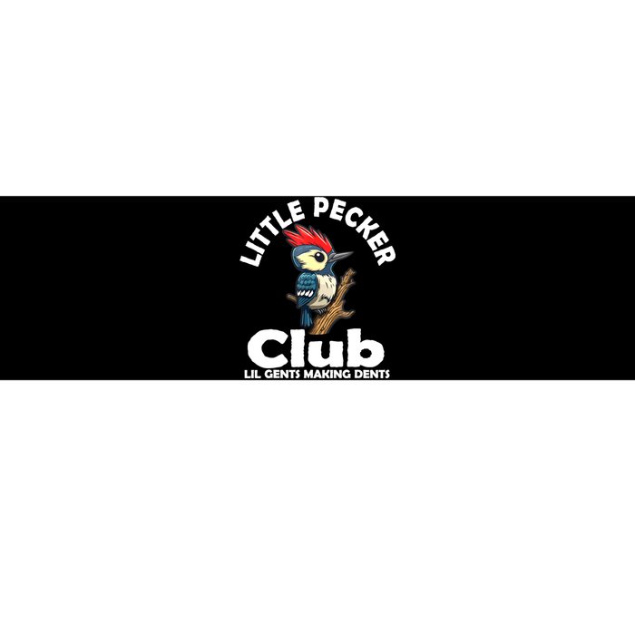 Little Pecker Club Lil Gents Making Dents Funny Woodpecker Bumper Sticker