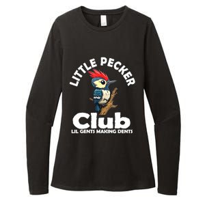 Little Pecker Club Lil Gents Making Dents Funny Woodpecker Womens CVC Long Sleeve Shirt