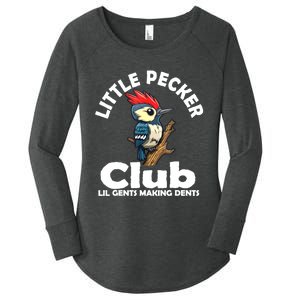 Little Pecker Club Lil Gents Making Dents Funny Woodpecker Women's Perfect Tri Tunic Long Sleeve Shirt