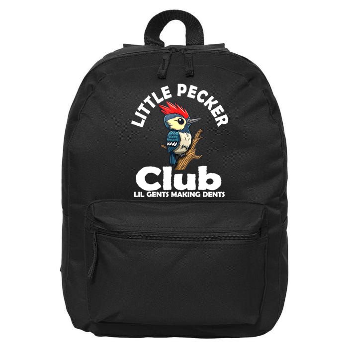 Little Pecker Club Lil Gents Making Dents Funny Woodpecker 16 in Basic Backpack