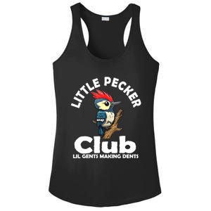 Little Pecker Club Lil Gents Making Dents Funny Woodpecker Ladies PosiCharge Competitor Racerback Tank