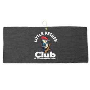 Little Pecker Club Lil Gents Making Dents Funny Woodpecker Large Microfiber Waffle Golf Towel