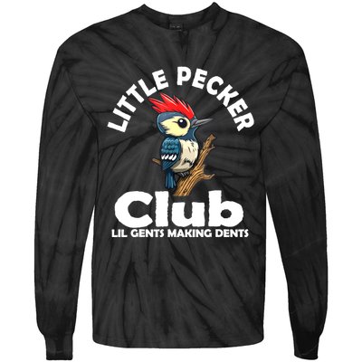 Little Pecker Club Lil Gents Making Dents Funny Woodpecker Tie-Dye Long Sleeve Shirt