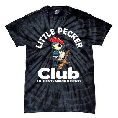 Little Pecker Club Lil Gents Making Dents Funny Woodpecker Tie-Dye T-Shirt