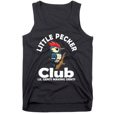 Little Pecker Club Lil Gents Making Dents Funny Woodpecker Tank Top