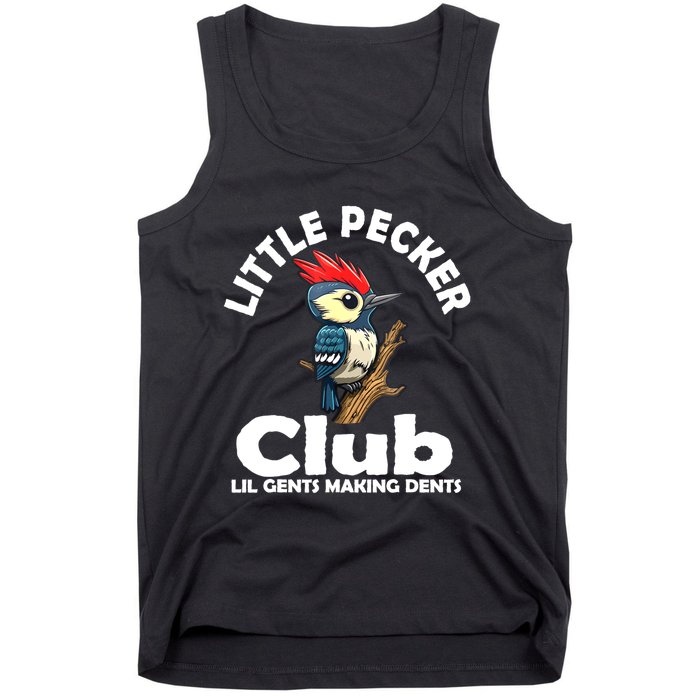 Little Pecker Club Lil Gents Making Dents Funny Woodpecker Tank Top