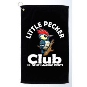 Little Pecker Club Lil Gents Making Dents Funny Woodpecker Platinum Collection Golf Towel