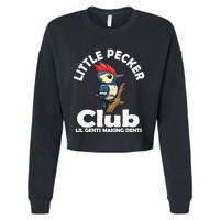 Little Pecker Club Lil Gents Making Dents Funny Woodpecker Cropped Pullover Crew