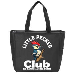 Little Pecker Club Lil Gents Making Dents Funny Woodpecker Zip Tote Bag