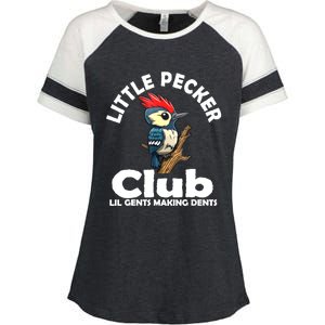 Little Pecker Club Lil Gents Making Dents Funny Woodpecker Enza Ladies Jersey Colorblock Tee