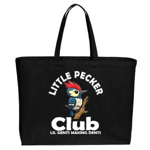 Little Pecker Club Lil Gents Making Dents Funny Woodpecker Cotton Canvas Jumbo Tote