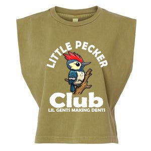 Little Pecker Club Lil Gents Making Dents Funny Woodpecker Garment-Dyed Women's Muscle Tee