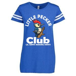 Little Pecker Club Lil Gents Making Dents Funny Woodpecker Enza Ladies Jersey Football T-Shirt