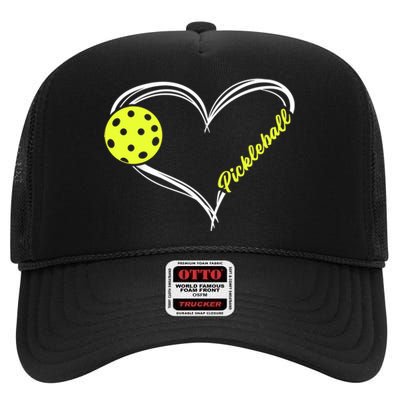 Love Pickleball Cute Pickleball Match, I Love Pickleball TShirt High Crown Mesh Back Trucker Hat