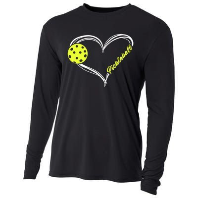 Love Pickleball Cute Pickleball Match, I Love Pickleball TShirt Cooling Performance Long Sleeve Crew