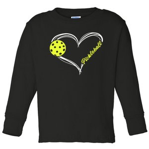 Love Pickleball Cute Pickleball Match, I Love Pickleball TShirt Toddler Long Sleeve Shirt