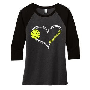 Love Pickleball Cute Pickleball Match, I Love Pickleball TShirt Women's Tri-Blend 3/4-Sleeve Raglan Shirt