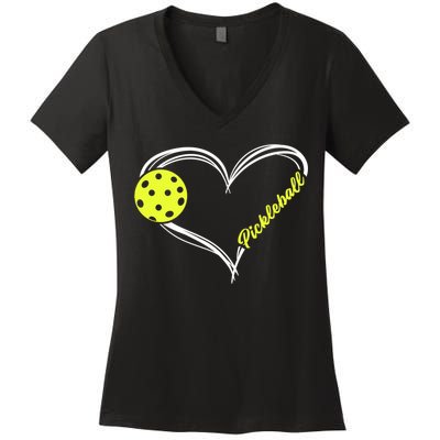 Love Pickleball Cute Pickleball Match, I Love Pickleball TShirt Women's V-Neck T-Shirt