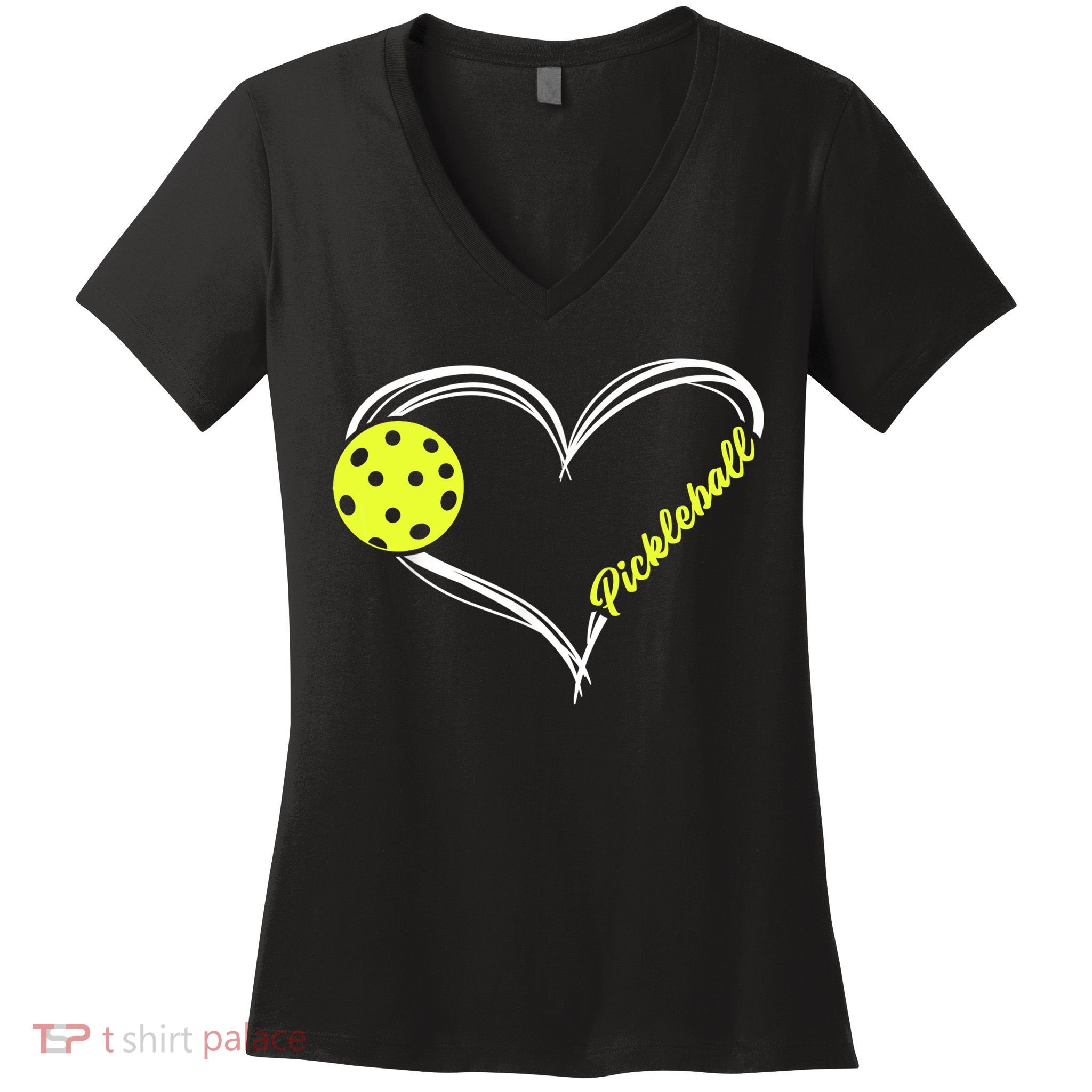 Love Pickleball Cute Pickleball Match, I Love Pickleball TShirt Women's V-Neck T-Shirt