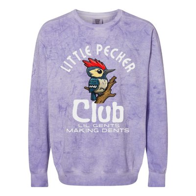 Little Pecker Club Lil Gents Making Dents Funny Women Colorblast Crewneck Sweatshirt