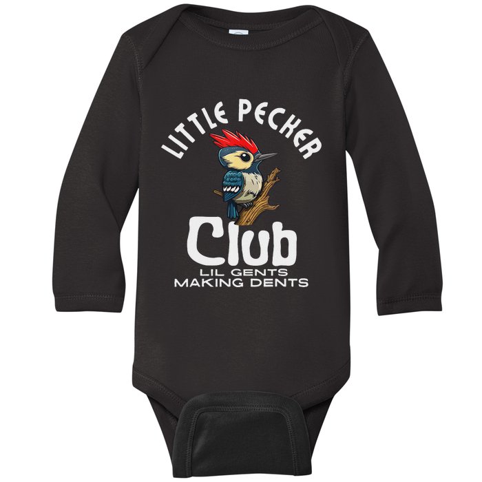 Little Pecker Club Lil Gents Making Dents Funny Women Baby Long Sleeve Bodysuit