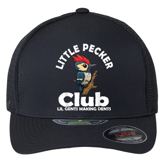 Little Pecker Club Lil Gents Making Dents Funny Woodpecker Flexfit Unipanel Trucker Cap