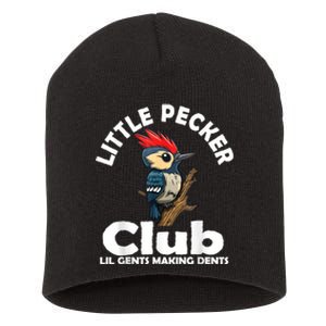 Little Pecker Club Lil Gents Making Dents Funny Woodpecker Short Acrylic Beanie