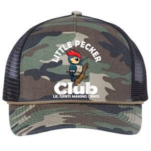 Little Pecker Club Lil Gents Making Dents Funny Woodpecker Retro Rope Trucker Hat Cap