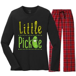 Little Pickle Cute Pickles Vegetable Veggie Women's Long Sleeve Flannel Pajama Set 