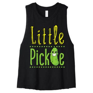 Little Pickle Cute Pickles Vegetable Veggie Women's Racerback Cropped Tank