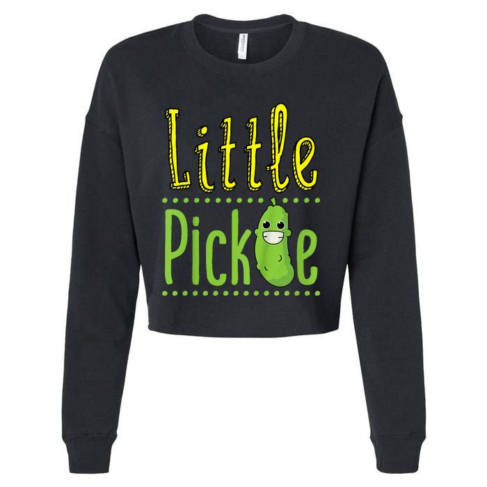 Little Pickle Cute Pickles Vegetable Veggie Cropped Pullover Crew