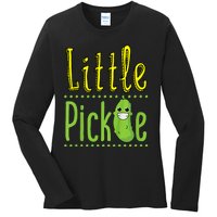 Little Pickle Cute Pickles Vegetable Veggie Ladies Long Sleeve Shirt