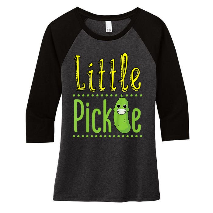 Little Pickle Cute Pickles Vegetable Veggie Women's Tri-Blend 3/4-Sleeve Raglan Shirt