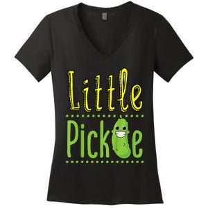 Little Pickle Cute Pickles Vegetable Veggie Women's V-Neck T-Shirt