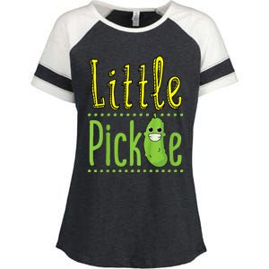 Little Pickle Cute Pickles Vegetable Veggie Enza Ladies Jersey Colorblock Tee