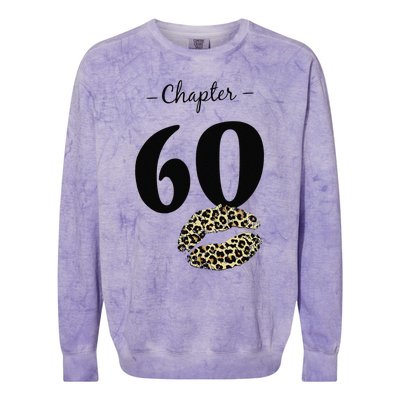 Leopard Printed Chapter 60 Sexy Lips Funny 60th Birthday Colorblast Crewneck Sweatshirt