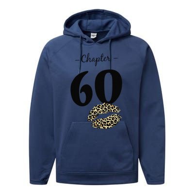 Leopard Printed Chapter 60 Sexy Lips Funny 60th Birthday Performance Fleece Hoodie