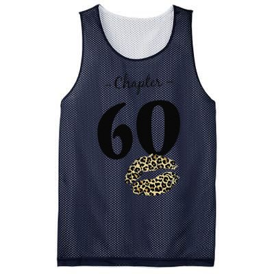 Leopard Printed Chapter 60 Sexy Lips Funny 60th Birthday Mesh Reversible Basketball Jersey Tank