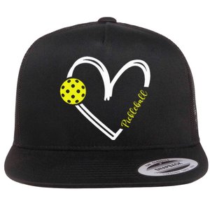 Love Pickleball Cute Pickleball Match I Love Pickleball Flat Bill Trucker Hat