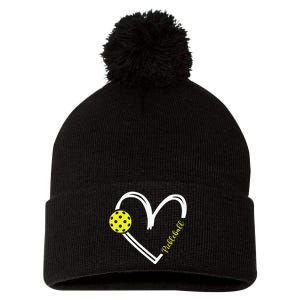 Love Pickleball Cute Pickleball Match I Love Pickleball Pom Pom 12in Knit Beanie