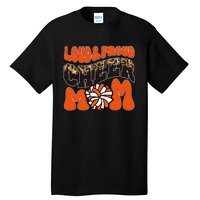 Loud Proud Cheer Mom Orange Team Leopard Funny Cheer Crew Tall T-Shirt