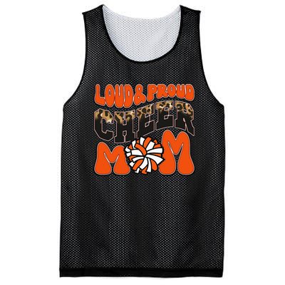 Loud Proud Cheer Mom Orange Team Leopard Funny Cheer Crew Mesh Reversible Basketball Jersey Tank