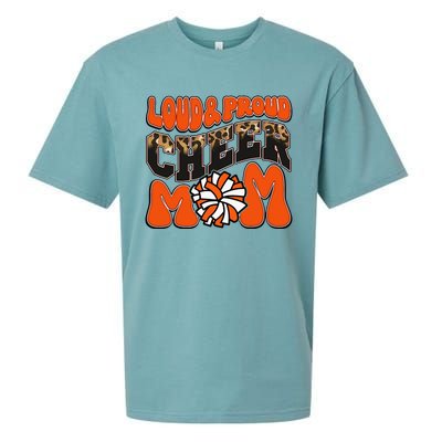 Loud Proud Cheer Mom Orange Team Leopard Funny Cheer Crew Sueded Cloud Jersey T-Shirt